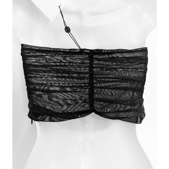 Black Strapless Bustier Corset Tulle Crop Top Nocturne - Picture 8 of 12